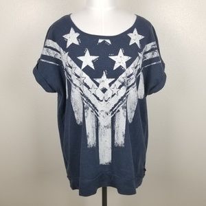 Rock & Republic Dusty Blue Short Sleeve Top XL